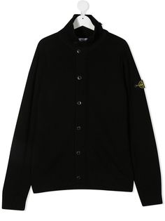 Stone Island Junior кардиган с нашивкой-логотипом