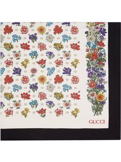 Gucci платок с логотипом GG и принтом Flora