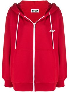 MSGM худи на молнии с графичным принтом