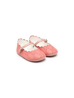 Gucci Kids балетки с вышитым логотипом