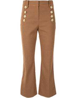 Derek Lam 10 Crosby расклешенные брюки в клетку на пуговицах
