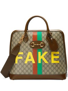 Gucci сумка-тоут 1955 Horsebit с принтом Fake/Not