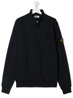 Stone Island Junior толстовка с воротником на молнии