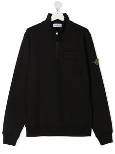 Stone Island Junior толстовка с воротником на молнии