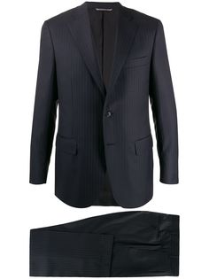 Canali строгий костюм-двойка в полоску