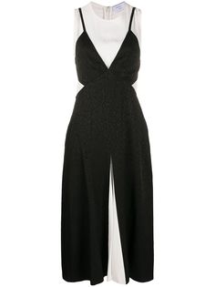 Proenza Schouler White Label ANIMAL JACQUARD LAYERED SLEEVELESS MIDI DRESS