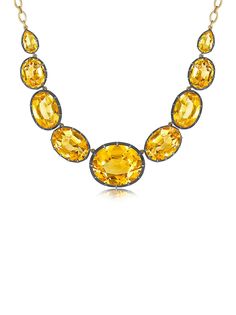 FRED LEIGHTON колье Signed Fred Leighton из желтого золота и серебра с цитрином