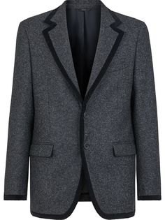 Fendi твидовый пиджак с контрастной отделкой