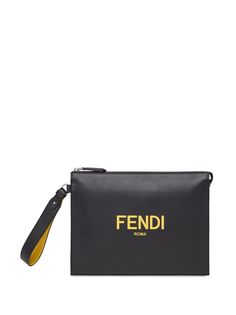 Fendi клатч на молнии с логотипом
