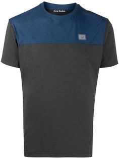 Acne Studios двухцветная футболка со вставкой