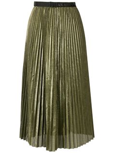 Armani Exchange плиссированная юбка с эффектом металлик