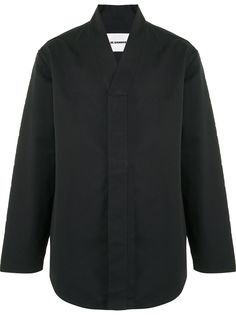 Jil Sander топ с длинными рукавами и V-образным вырезом