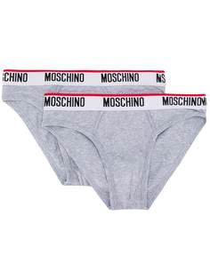 Moschino комплект из двух трусов-брифов с логотипом