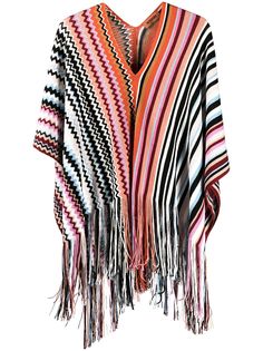 M Missoni трикотажная туника с узором зигзаг и бахромой