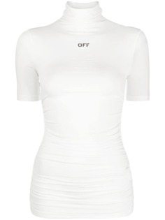 Off-White футболка с высоким воротником и логотипом
