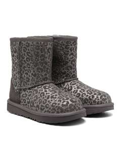 UGG Kids угги с блестками и леопардовым принтом