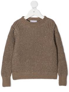 Brunello Cucinelli Kids джемпер с эффектом металлик