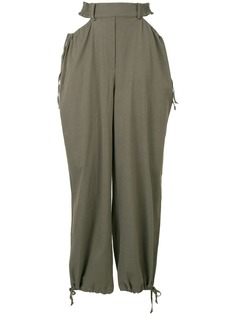 Dion Lee зауженные брюки с завышенной талией
