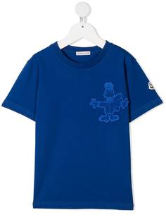 Moncler Enfant футболка с нашивкой-логотипом