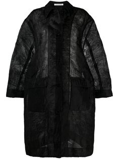 Cecilie Bahnsen пальто оверсайз с жатым эффектом