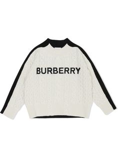 Burberry Kids джемпер фактурной вязки с вышитым логотипом