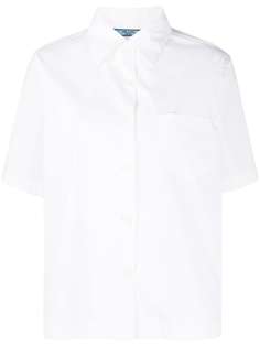 Prada Pre-Owned рубашка с короткими рукавами и нашивкой-логотипом