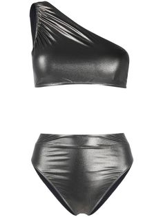 Noire Swimwear бикини на одно плечо с эффектом металлик