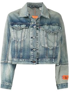 Heron Preston укороченная джинсовая куртка из коллаборации с Levis