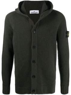 Stone Island кардиган с капюшоном и нашивкой-логотипом