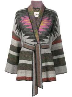 Bazar Deluxe кардиган-пальто с геометричным принтом и поясом