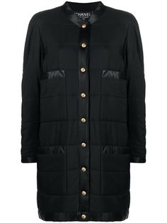 Chanel Pre-Owned пуховик на пуговицах с логотипом CC