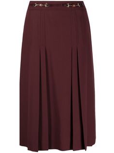 Céline Pre-Owned юбка миди с поясом и складками