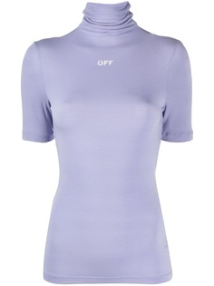 Off-White футболка с высоким воротником и логотипом
