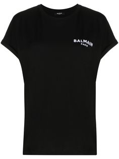 Balmain футболка с фактурным логотипом