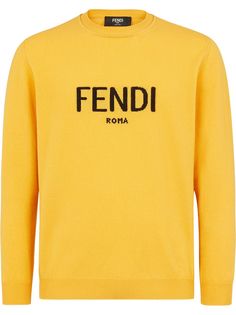 Fendi джемпер с круглым вырезом и логотипом