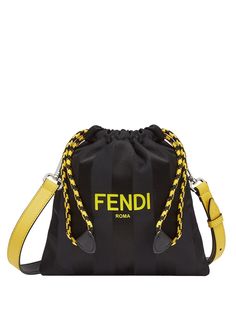 Fendi сумка-ведро с кулиской и принтом