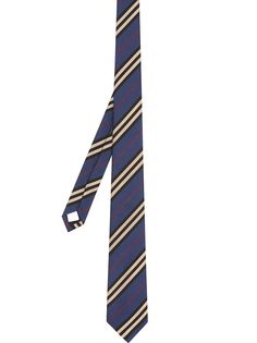 Burberry жаккардовый галстук в полоску с логотипом