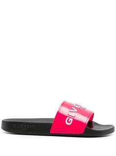 Givenchy шлепанцы с тисненым логотипом