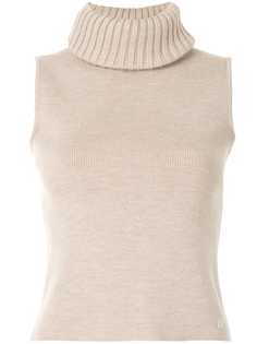 Chanel Pre-Owned трикотажный топ 2000-го года с высоким воротником