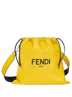 Fendi сумка-мессенджер с кулиской и логотипом