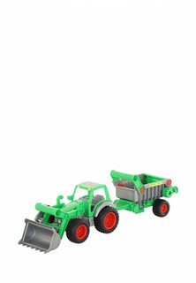 Игрушка Wader "Фермер-техник", трактор-погрузчик с полуприцепом (в коробке)