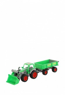 Игрушка Wader "Фермер-техник", трактор-погрузчик с прицепом (в коробке)