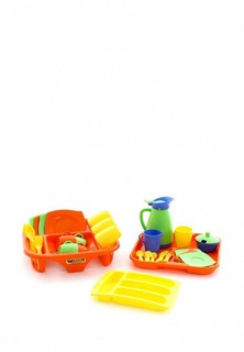 Набор игровой Wader Детская посуда "Алиса" с сушилкой, подносом и лотком на 4 персоны