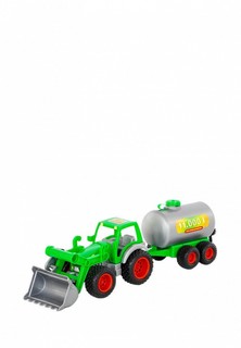 Игрушка Wader "Фермер-техник", трактор-погрузчик с цистерной (в коробке)