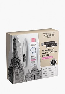 Набор для макияжа глаз LOreal Paris L'Oreal "Тушь для ресниц Взгляд Бэмби эффект накладных ресниц + Мицеллярная вода для сухой и чувствительной кожи", черный, 209 мл