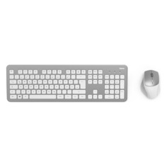 Комплект (клавиатура+мышь) HAMA KMW-700, USB 2.0, беспроводной, серебристый и белый [r1182676]