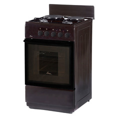 Газовая плита Flama RK 2201 B, электрическая духовка, без крышки, сталь никелированная, коричневый
