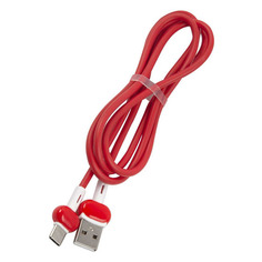 Кабель Redline Candy, USB Type-C (m) - USB (m), 1м, в оплетке, 2A, красный [ут000021994]