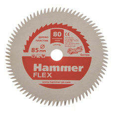 Круги, диски, фрезы Пильный диск HAMMER Flex 205-135, по дереву, 85мм, 10мм, 1шт [549567]