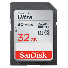 Карты памяти Карта памяти SDHC UHS-I U1 SANDISK Ultra 32 ГБ, 80 МБ/с, Class 10, SDSDUNR-032G-GN6IN, 1 шт.